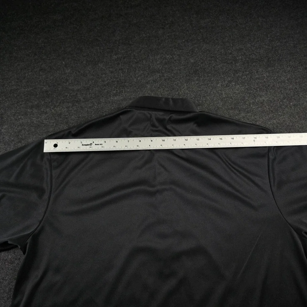 Collars & Co Black Short Sleeve Button Down Collar Polo Shirt Performance Mens L - Picture 7 of 10